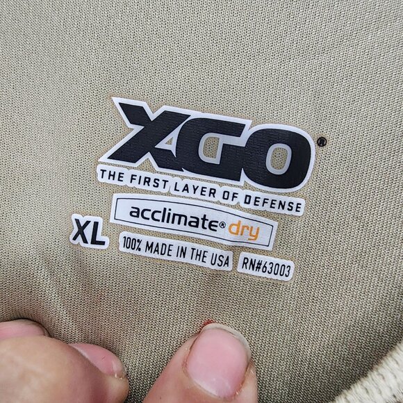 XGO Shirt Mens XL Tan Crew Neck Long Sleeve Tee *GUC* - Picture 3 of 9